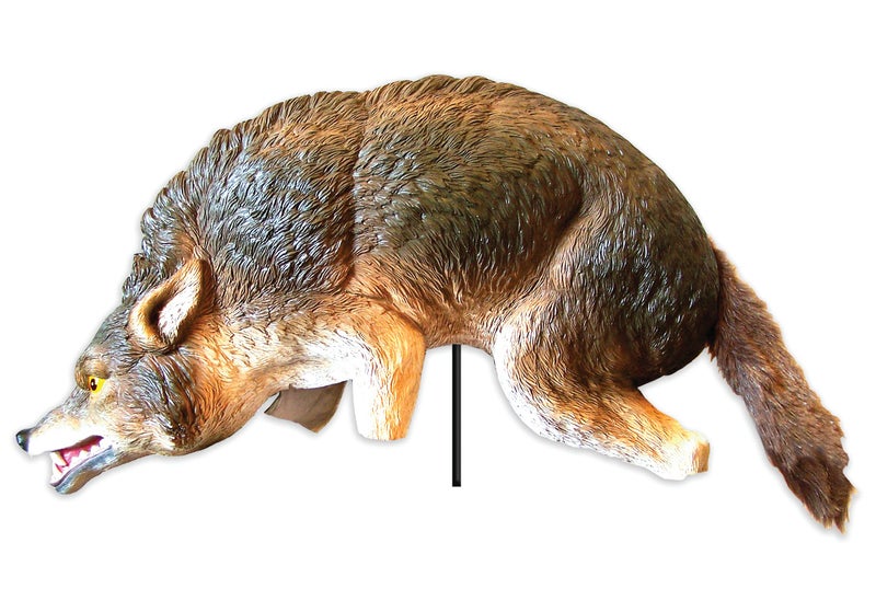 Bird-X 3D Coyote Decoy, Lifelike Predator Replica, Coyote Decoy with Moving Tail and Realistic Markings, Easy to Install, Covers up to 1 Acre of Land, 32"x8"x30" - Image 1